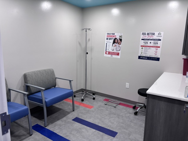 Exam room with lab space for same-day testing at our Clovis urgent care